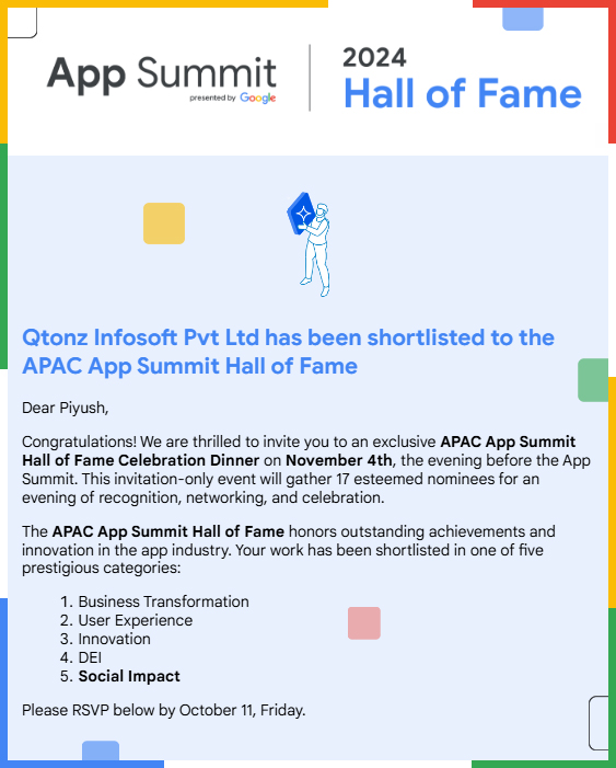 Social Impact Award Email